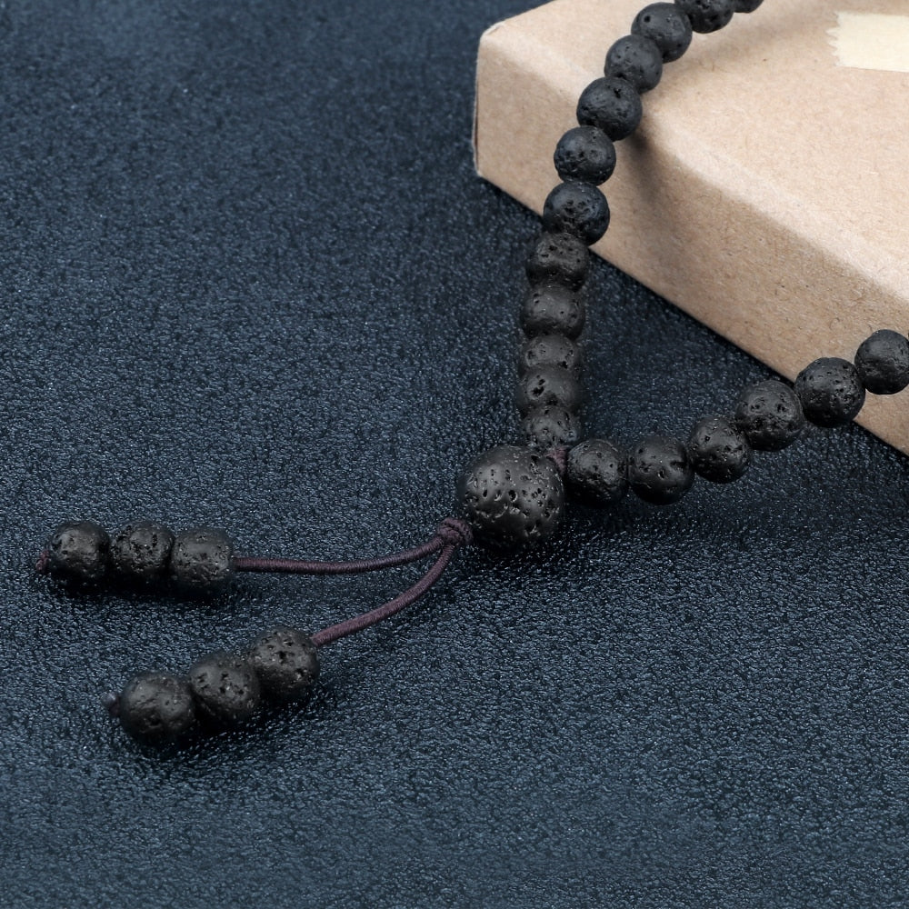 Volcanic Lava Stone Beaded Necklace