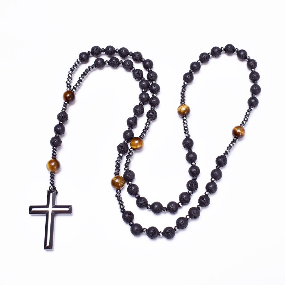 Lava Stone Onyx Cross