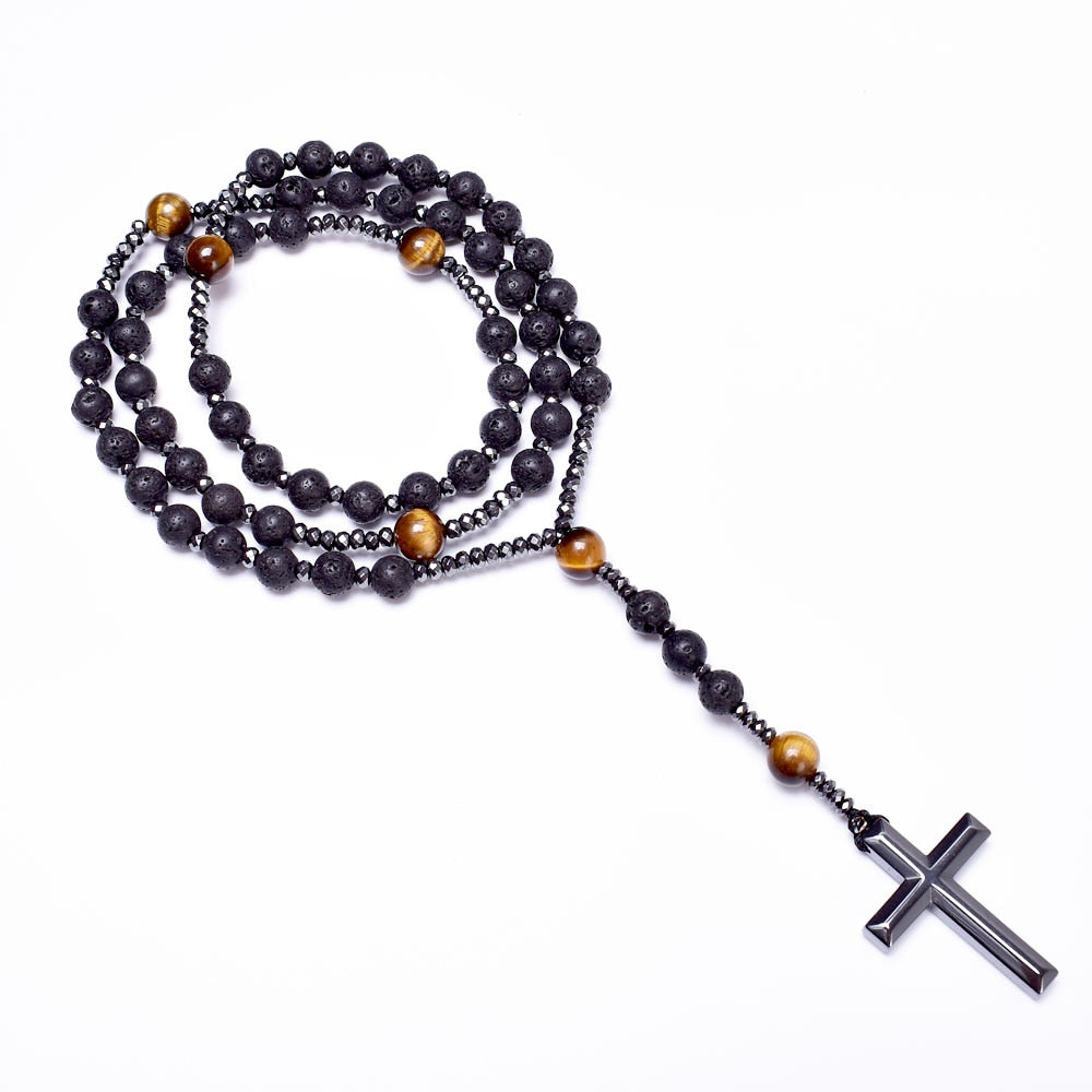 Lava Stone Onyx Cross