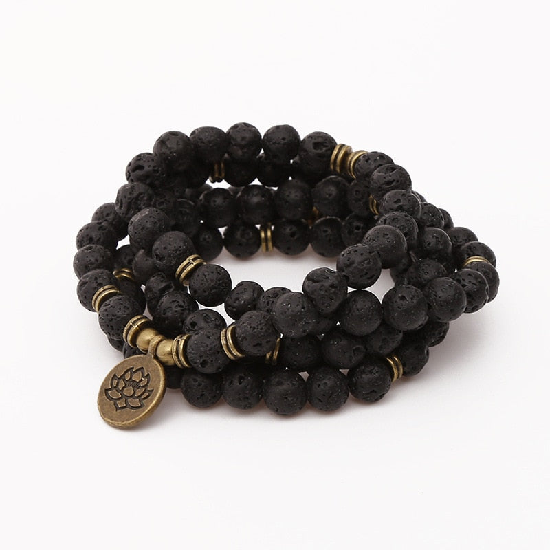 Buddha Lotus Mala Bracelet/Necklace Hybrid
