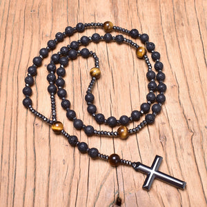 Lava Stone Onyx Cross