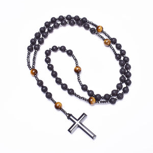 Lava Stone Onyx Cross