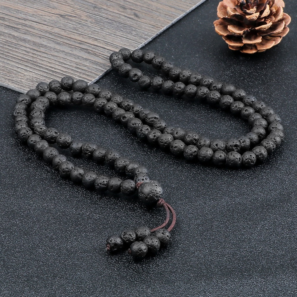 Volcanic Lava Stone Beaded Necklace