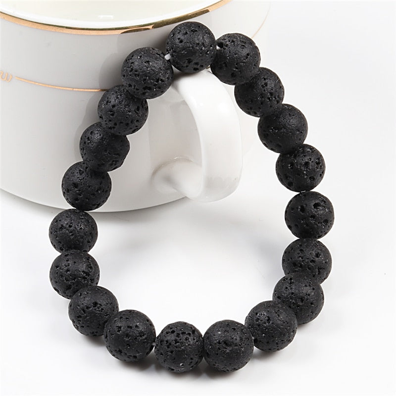 Natural Lava Stone Only Beads Bracelets