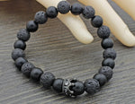 Load image into Gallery viewer, Crown Lava Stone Bracelet

