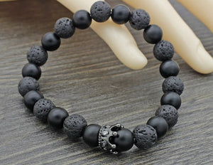 Crown Lava Stone Bracelet