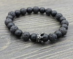 Load image into Gallery viewer, Crown Lava Stone Bracelet
