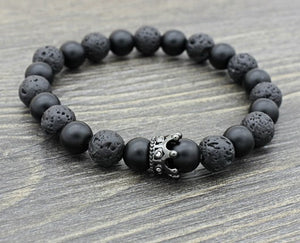 Crown Lava Stone Bracelet