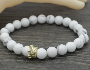 Crown Lava Stone Bracelet