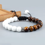 Load image into Gallery viewer, Adjustable Tiger Eye Lava Stone Bracelet
