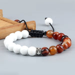 Load image into Gallery viewer, Adjustable Tiger Eye Lava Stone Bracelet
