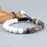 Load image into Gallery viewer, Adjustable Tiger Eye Lava Stone Bracelet
